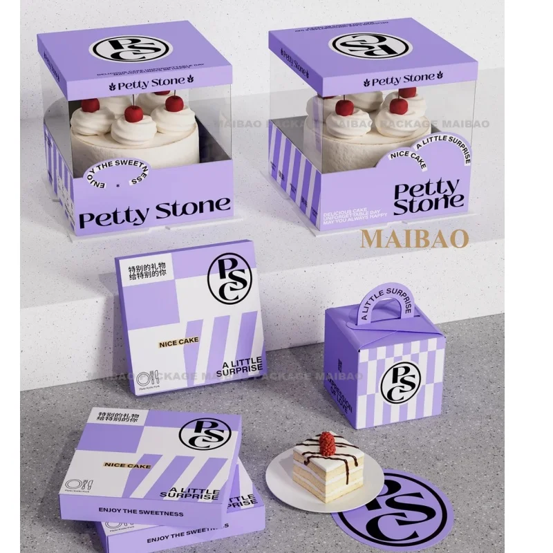 Оптовые коробки для торта послеобеденного чая, изготовленная на заказ коробка для десерта Тирамису с прозрачной крышкой, упаковочная бумажная коробка для шоколадного десерта