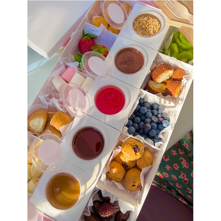 Одноразовые коробки для фруктов и сладкого шоколада на вынос, разделители для витрины выпечки, гофрированные коробки для печенья для упаковки продуктов питания