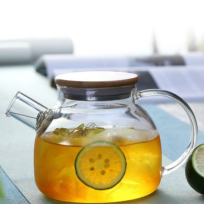 Оптовая продажа прозрачный кофейник термостойкий стеклянный чайник с ручкой и крышкой