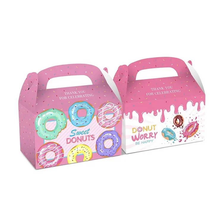 Оптовая продажа пищевого класса, небольшой размер, роскошный картон, 6, 12, 24 отверстия, картонная коробка для печенья и кексов на заказ, упаковочная коробка для хлебобулочных изделий с одним пончиком