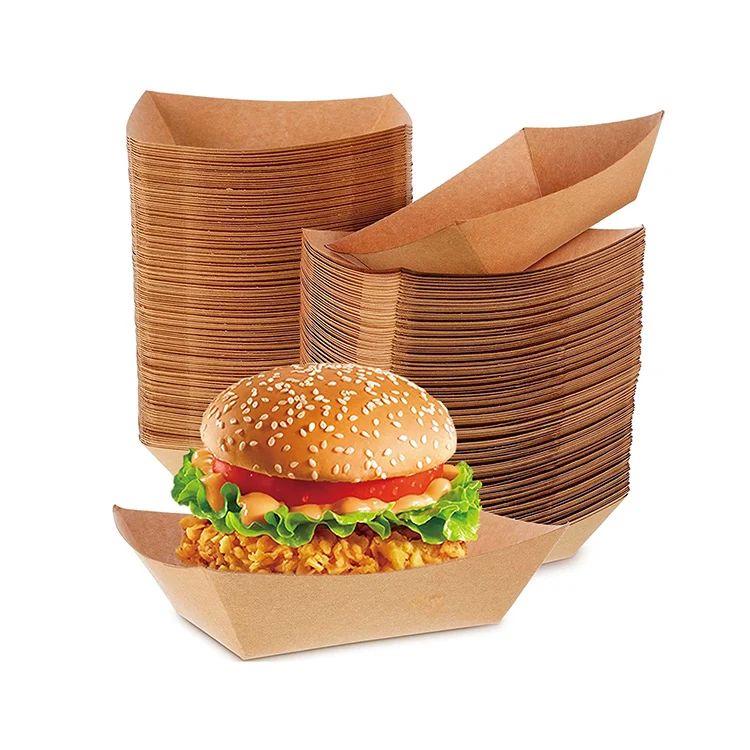 Напечатанная на заказ экологически чистая одноразовая жареная курица с картофельными чипсами, картофель фри, бургер, коробка для еды на вынос, бумажный поднос для начо с крышкой
