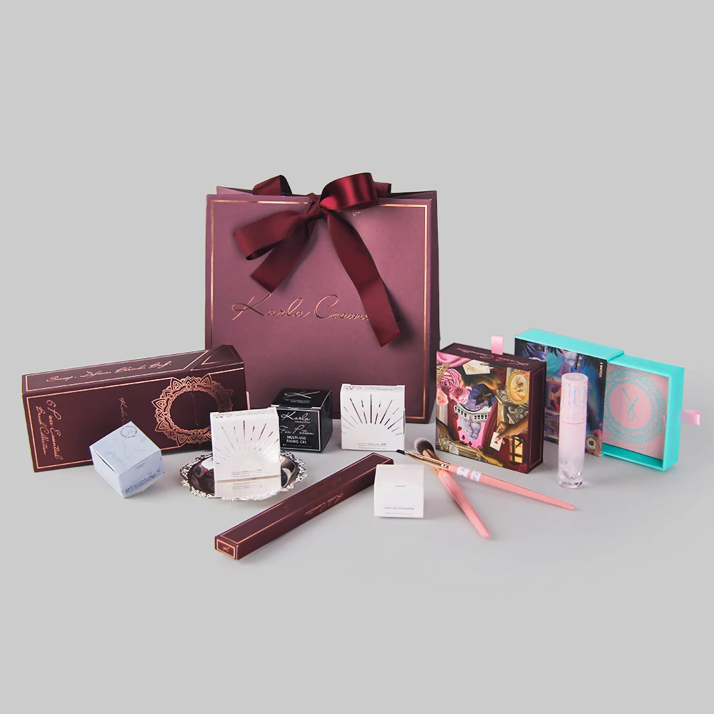 Розовый, черный, золотой, белый, красный, в полоску, квадратный, PR, подарочная упаковка для красоты, бумага, косметические румяна для макияжа, пустые коробки для румян