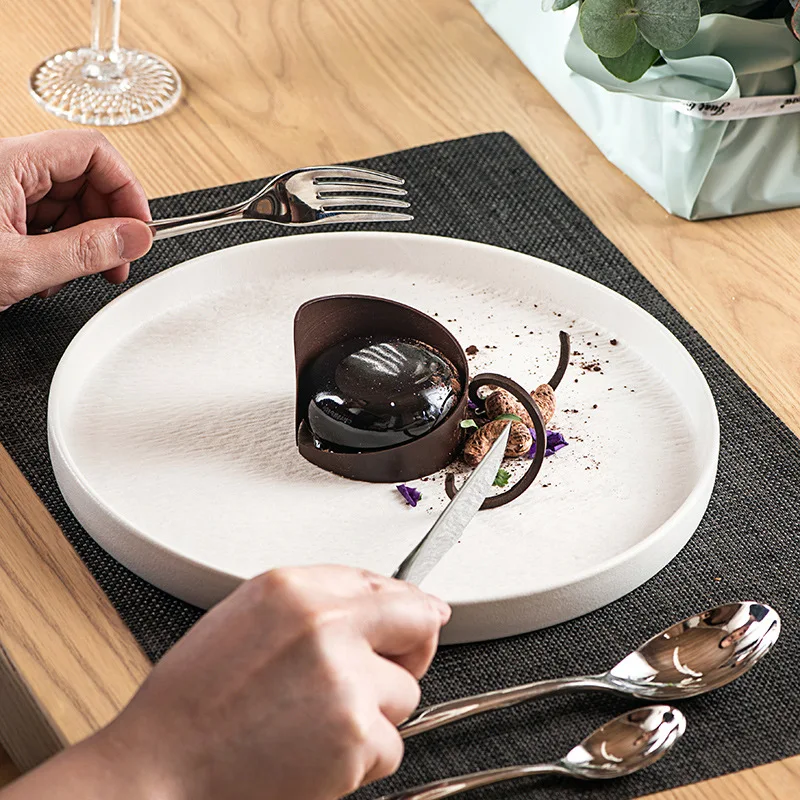 Черно-белая обеденная тарелка Vajilla Horeca, фарфоровая тарелка Piatti Ristorante Gourmet Assiette, керамическая тарелка, ресторанная посуда