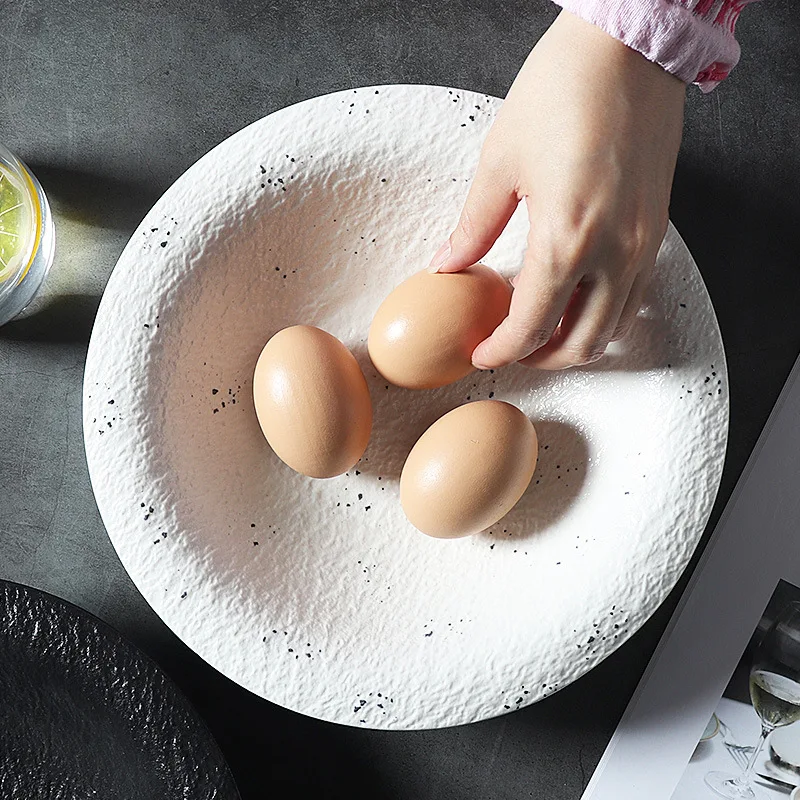 Керамическая тарелка с каменным зерном, уникальный западноевропейский стиль, минималистский дизайн, прочные наборы посуды, сейф для отелей, ресторанов, вечеринок