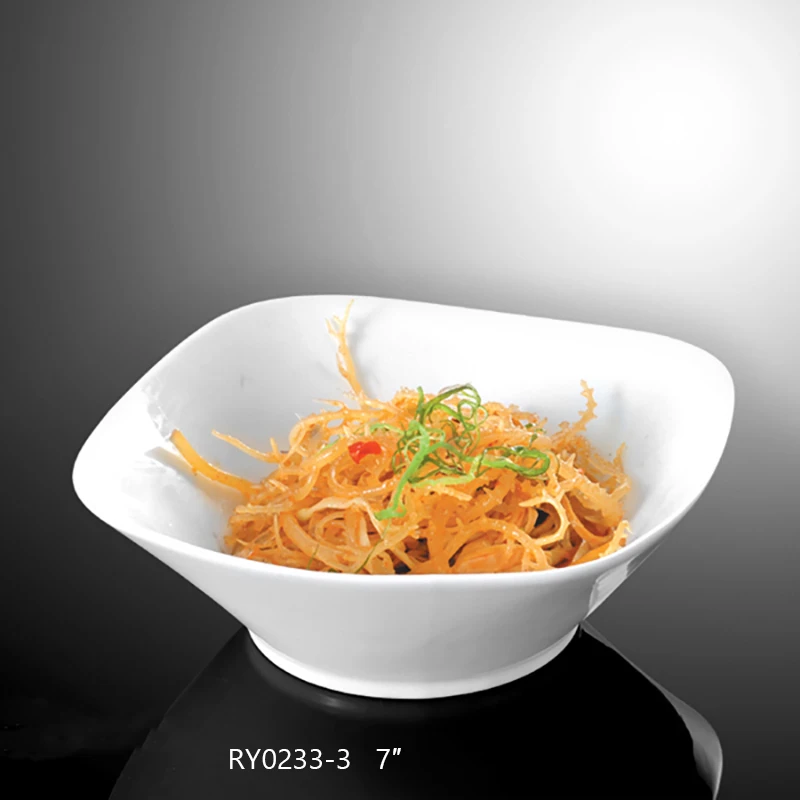 Квадратная чаша Продукт Серия Эмми Чаша для рамэна «Шведский стол» Керамическая фарфоровая белая квадратная миска