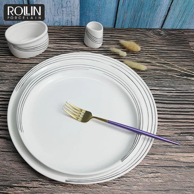 Высококачественная белая фарфоровая тарелка, посуда для микроволновой печи, рестораны, белая керамическая тарелка, фарфоровые сервизы