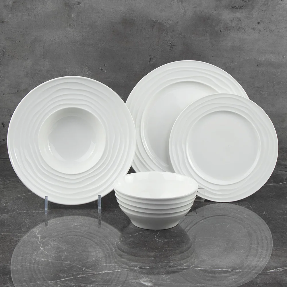 Керамические сервировочные блюда Керамическая посуда в западном стиле Блюдо для пиццы Посуда Наборы десертных тарелок Ресторанные тарелки Керамический обеденный набор