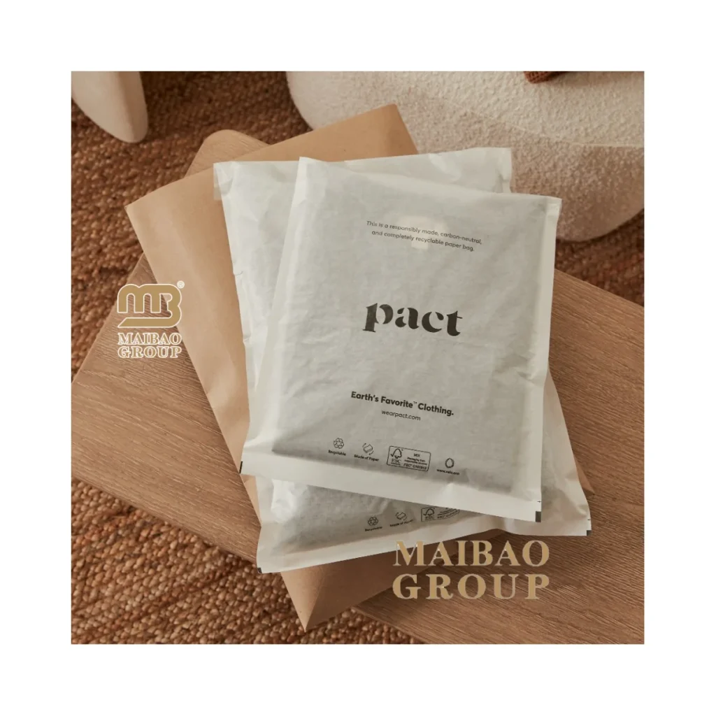 100% новый материал, переработанный, деградировавший транспортировочный мешок, мини-полупрозрачные пакеты из пергамина, восковой бумаги, почтовые пакеты на заказ для одежды