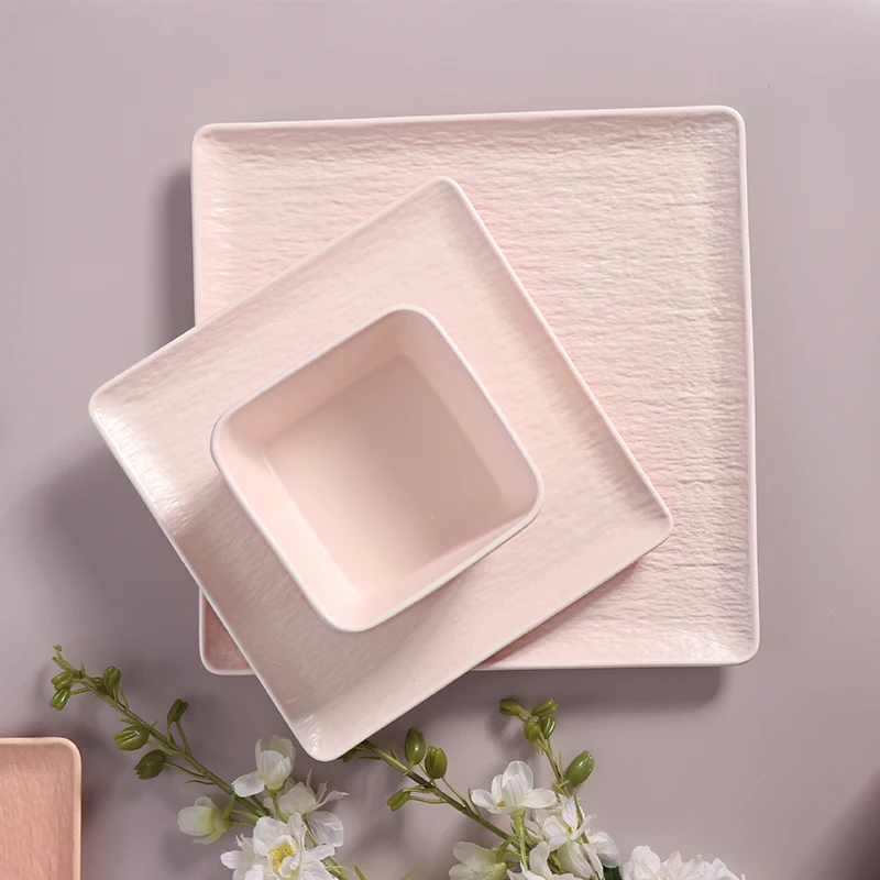 Скандинавская 10,5-дюймовая основная розовая тарелка, керамический обеденный набор для свадебных мероприятий, обеденная посуда, керамические розовые фарфоровые наборы столовой посуды