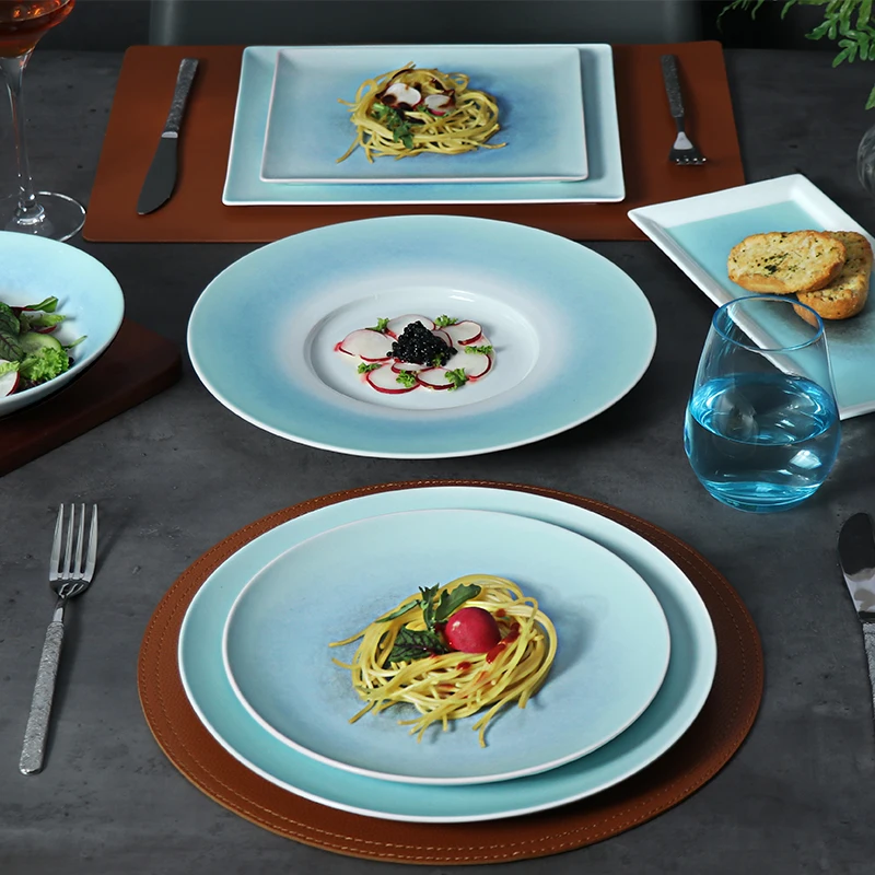 Поставка гостиничных скандинавских керамических тарелок, роскошная посуда, тарелки для ресторанов, оптовая продажа тарелок для отелей