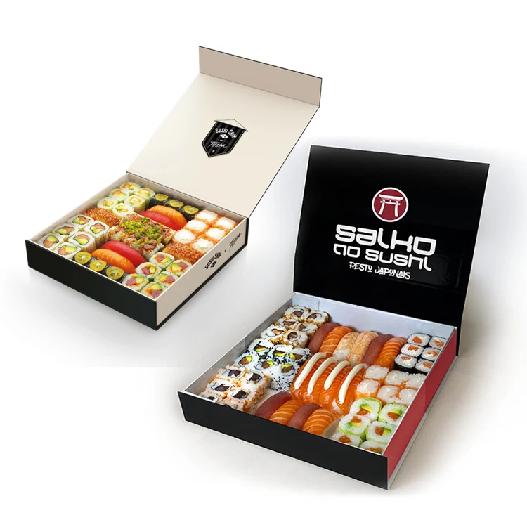 Экологически чистая биоразлагаемая упаковка из крафт-бумаги для обеда, бенто, доставка еды, упаковка на заказ, роскошная коробка для суши на вынос