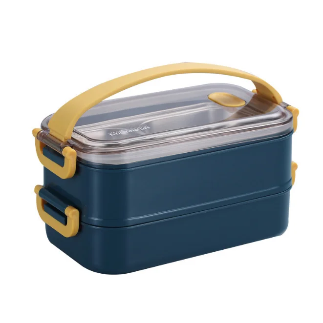 Портативный ланч-бокс Bento из нержавеющей стали 304 для офиса и студентов с двойной изоляцией