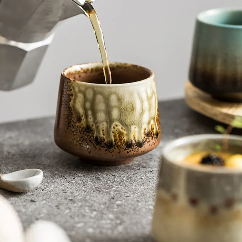 Vintage Customizable Coffee Cup Coarse Pottery Tea Cup Ceramic Coffee Mug