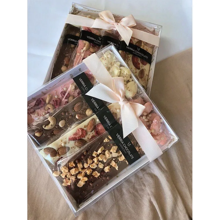 Роскошные конфеты с прозрачным окном, трюфельный батончик, сладкие конфеты, десерт, бумажная упаковка, картонная коробка, коробка премиум-класса для шоколада и клубники