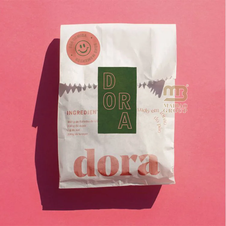 Изготовленные на заказ белые бумажные пакеты для обеда, упаковка для гамбургеров, пончиков, гамбургеров, сумка на вынос с логотипом, жиронепроницаемый бумажный пакет для хлеба для выпечки