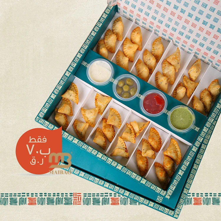 Оптовая продажа коробки для эмпанады для самсы из жесткого картона, для хрустящей самосы, коробка для выноса, экологически чистая упаковка, коробка для еды на вынос