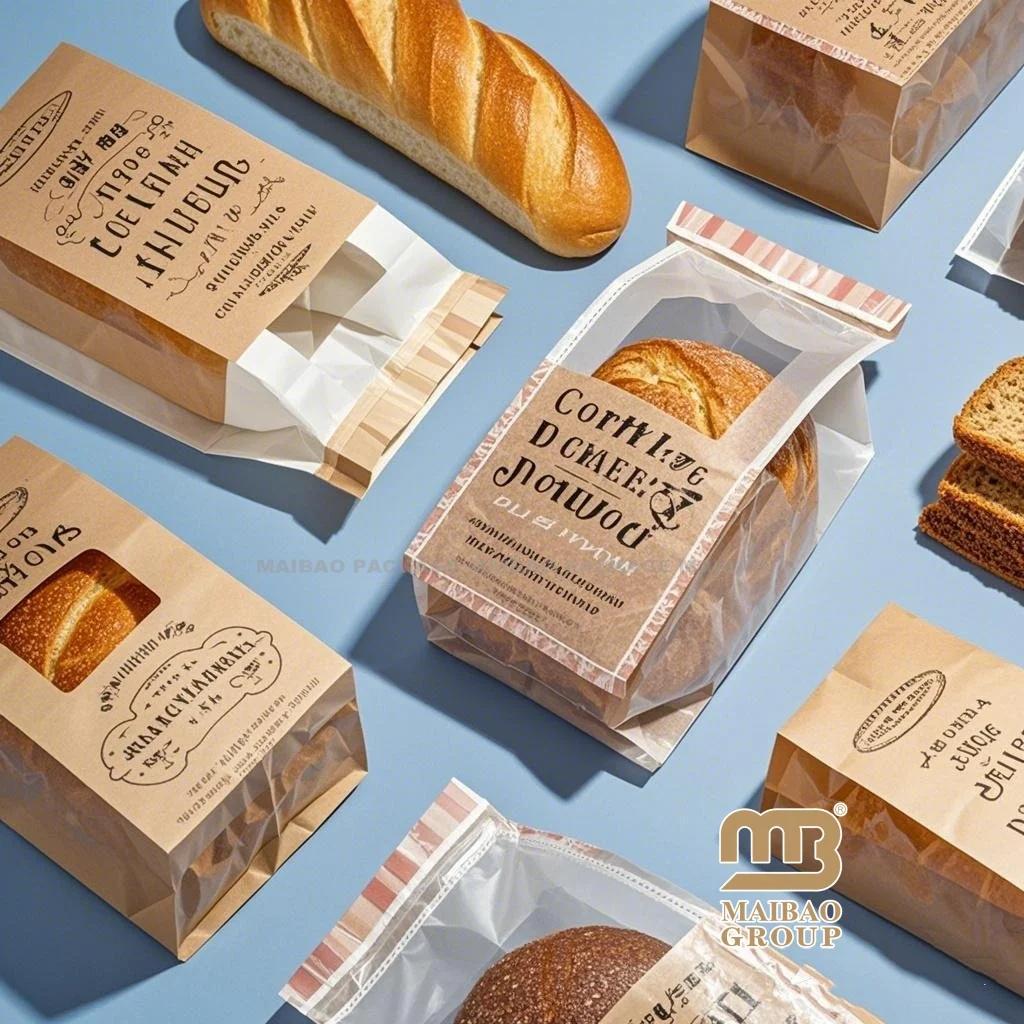 Изготовленная на заказ маслостойкая упаковочная сумка для поп-корна с оловянной завязкой, пищевые крафт-мешки для закусок, сумка для попкорна, печенья, хлеба, бумага с окном