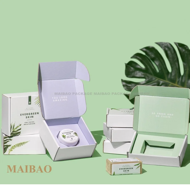 Роскошная экологически чистая подарочная губная помада, косметическая коробка для дисплея, розовая упаковка из гофрированной бумаги с индивидуальной печатью, коробки для доставки косметики