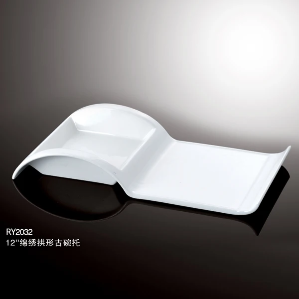 Новый дизайн белой фарфоровой тарелки с гамбургерами и картофелем фри для отелей и ресторанов