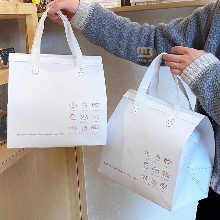 Изготовленная на заказ эко нетканая изоляционная сумка для доставки еды, многоразовая термосумка для кофе на вынос, термосумка для обеда, термосумка для обеда