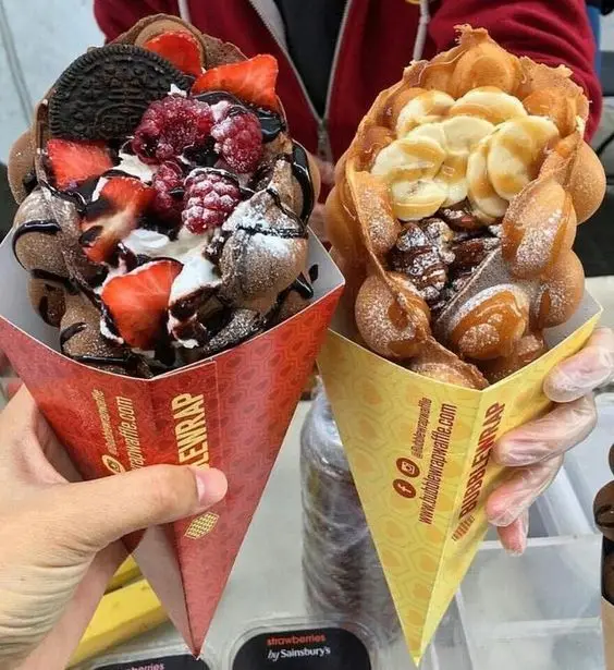 Изготовленная на заказ упаковка бумажного конуса для крепов, одноразовая коробка для чуррос, упаковка для картофеля фри, держатель для мороженого, пузырьков, вафельной бумаги