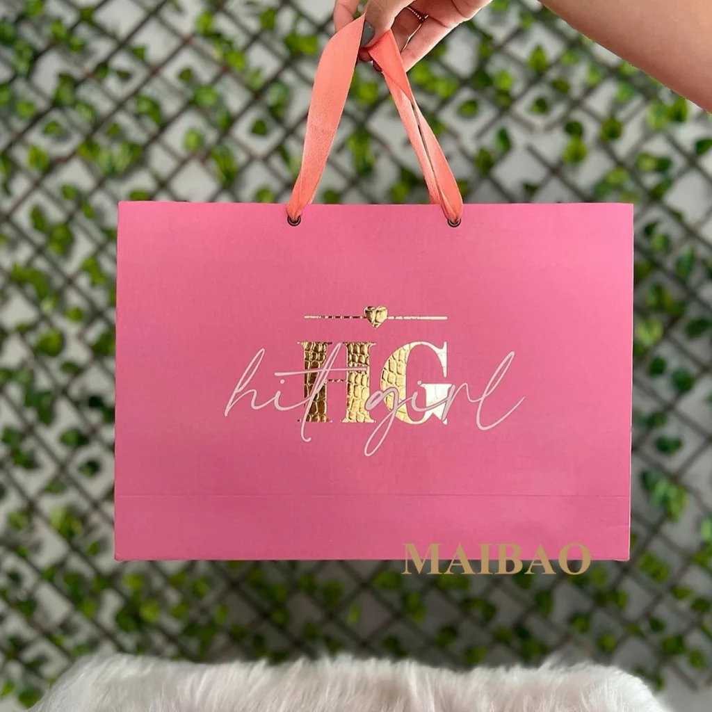 Розничная торговля товарами с логотипом на заказ, картонная сумка в евро, роскошный маленький размер А4, подарочная упаковка, бумажный пакет с ленточной ручкой