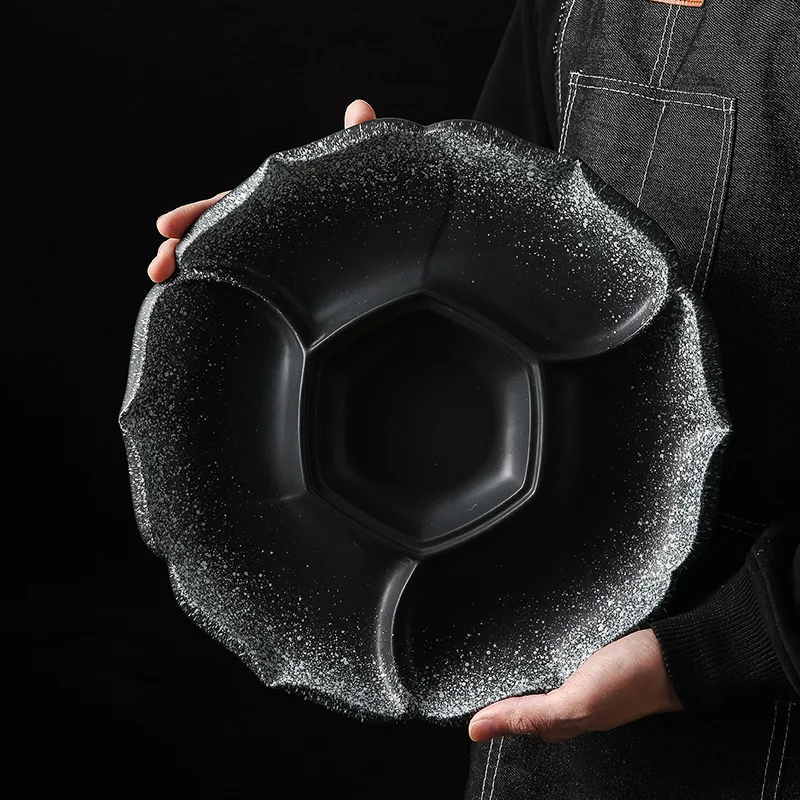 Сервиз посуды Набор тарелок в форме цветка для свадебной и праздничной посуды с декоративным дизайном для изысканного ужина