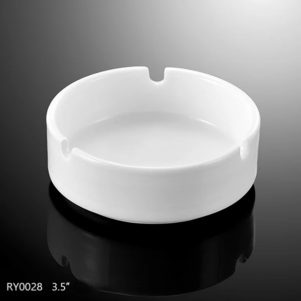 Оптовая торговля фабрики прочная керамическая фарфоровая пепельница для отеля на заказ круглая белая пепельница для ресторана
