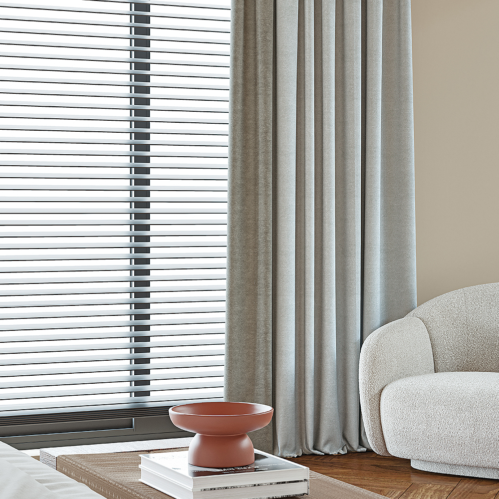 Pleated Blackout Fabric Window Shades Ripple Fold Hotel Drapes Flame Retardant Grey and Black Window Curtains for Living Room