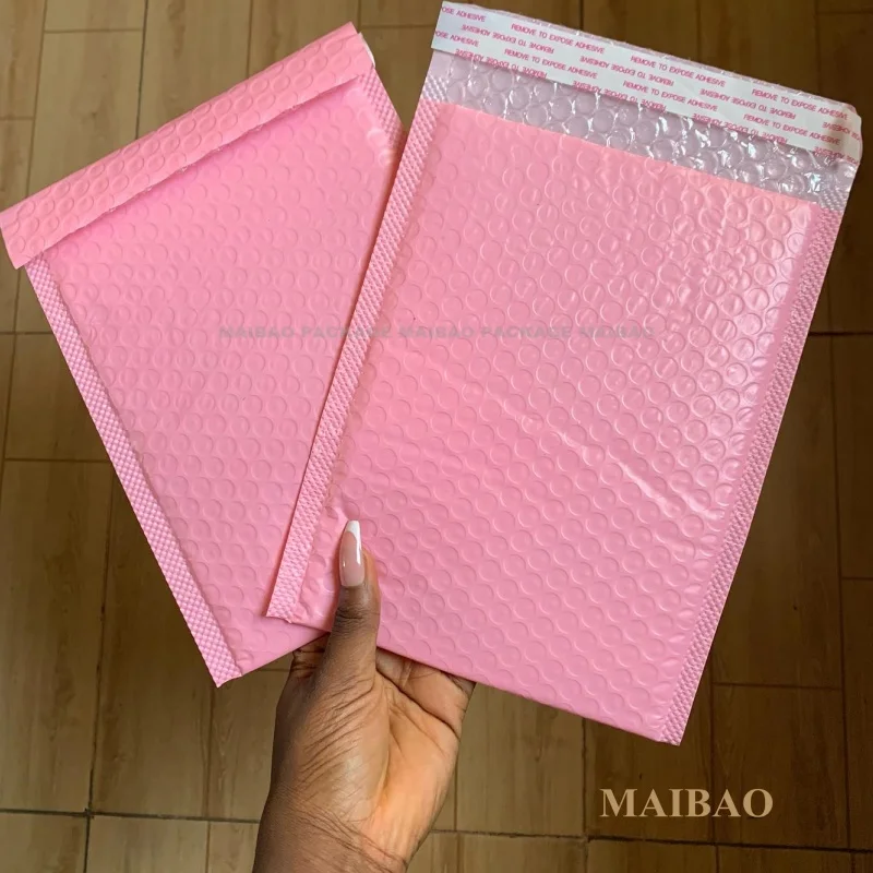 Индивидуальный золотой почтовый конверт с мягкой подкладкой и логотипом, розовая водонепроницаемая пузырчатая сумка, полиэтиленовые почтовые пакеты с индивидуальным логотипом для доставки
