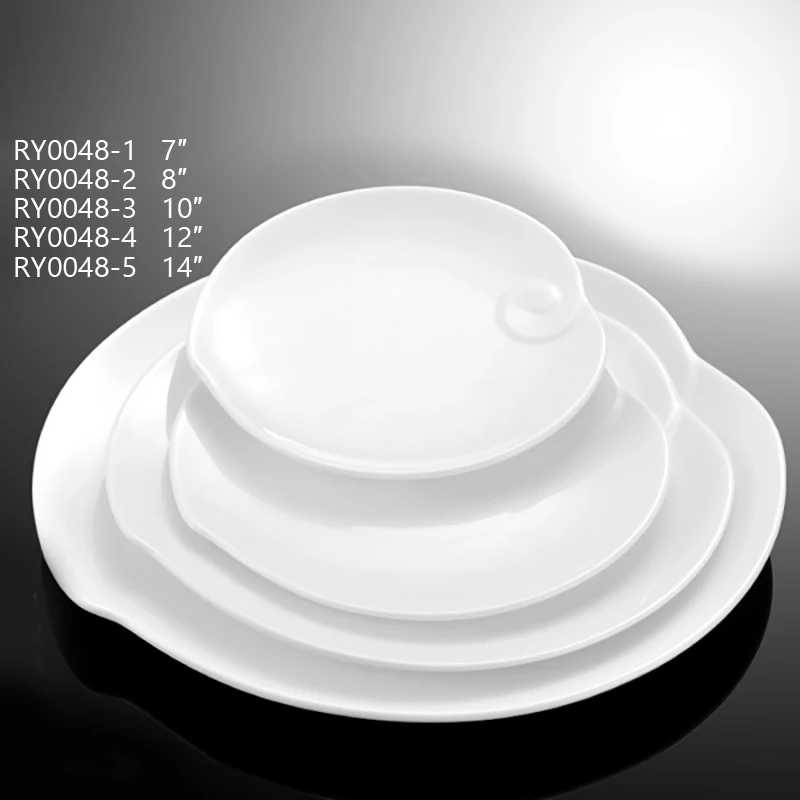 Поставки для отелей, тарелки в форме сердца, боковая белая обеденная тарелка для свадьбы