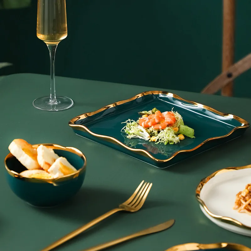 Nordic Dish Set Personality Home Ceramic  Plate Fish Plate Soup Bowl Light Luxury Rice Bowl Breakfast Bowls and Plates