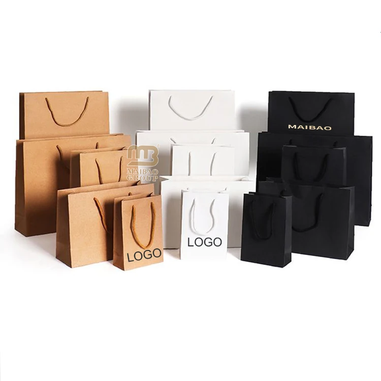 Белая персонализированная бумажная сумка для покупок, изготовленная на заказ подарочная сумка, индивидуальный размер, коричневые бумажные пакеты, одежда, подарок для покупок, бумажные пакеты для переноски