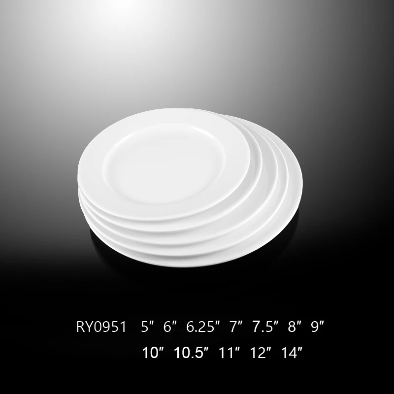Горячие продажи в домашних условиях, наборы белых столовых тарелок, керамические тарелки для шведского стола для общественного питания