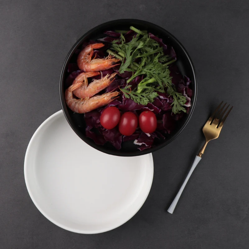 Наборы тарелок Посуда Роскошный индивидуальный набор тарелок Матовые черно-белые тарелки Набор столовой посуды для отелей и ресторанов