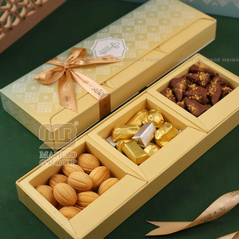 Роскошная шоколадная коробка, упаковка в Аравию, Рамадан, коробка со свежими финиками, золотая коробка из Саудовской Аравии, подарок на Ид Мубарак, упаковка для сухих фиников