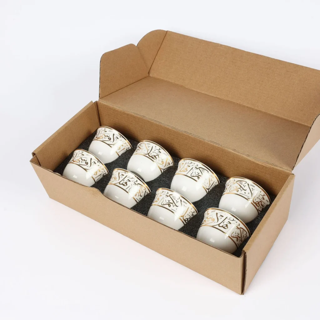 Классические роскошные керамические чайные чашки Cawa с 8 головками, черные фарфоровые кружки с ручкой для домашнего использования, Ближневосточный турецкий стиль