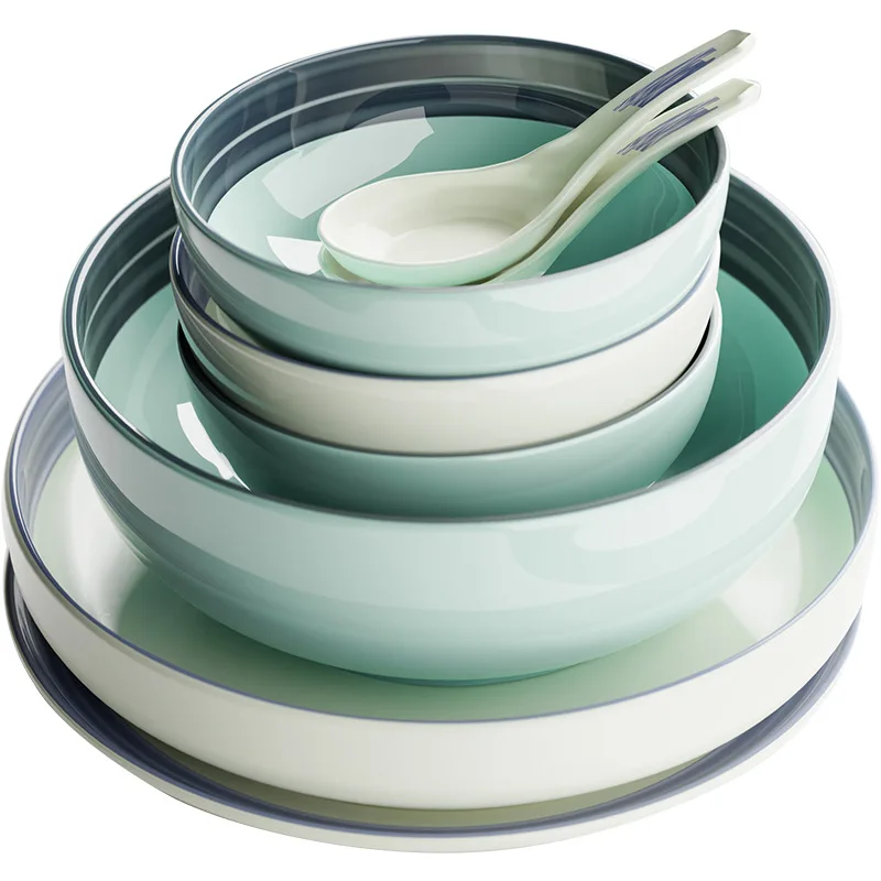 Modern Luxury European-Style Ceramic Tableware Hotel Restaurant Grade Disposable Sustainable Cutlery Set for Home Kitchenware