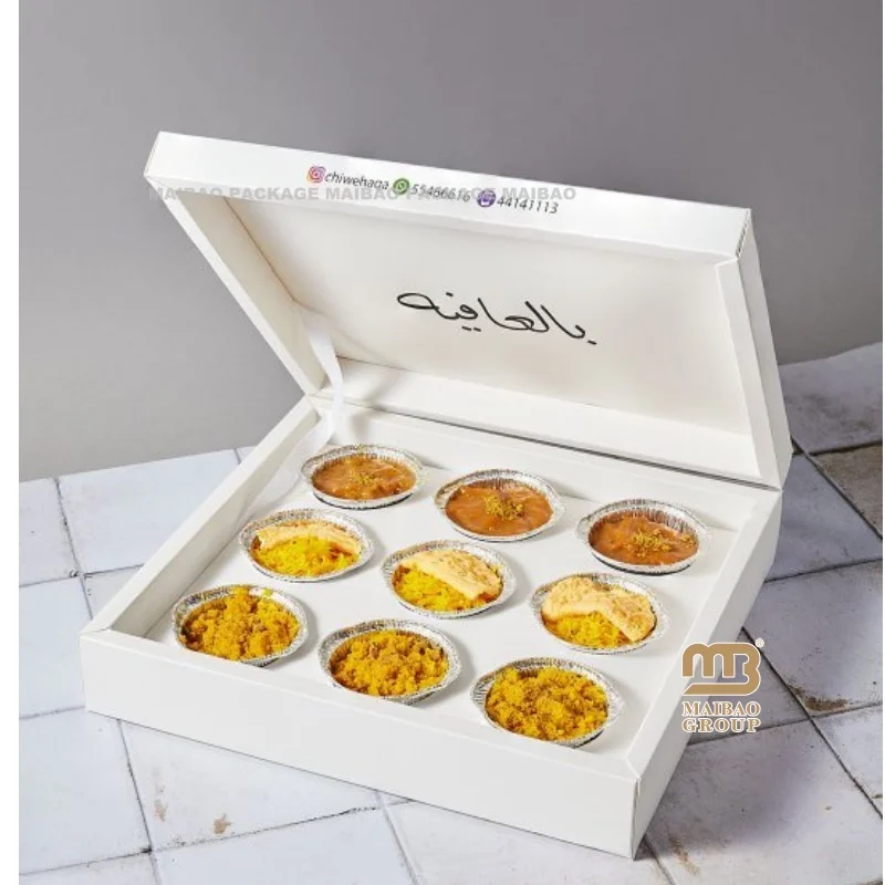 Одноразовая тарелка для упаковки пищевых продуктов, коробка для выпечки 10*10*4, коробка для выпечки шаурмы Manaeesh с логотипом, коробка для сэндвичей послеобеденного чая с соусами