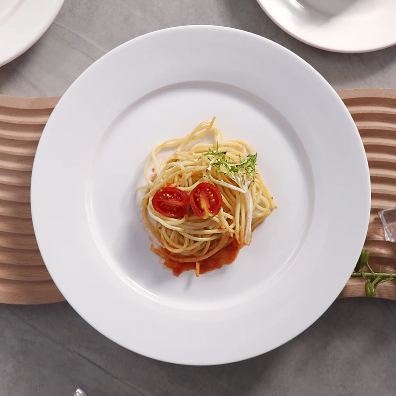 Набор керамической посуды, принадлежности для ресторана, отеля, белые фарфоровые тарелки, свадебная сервировочная тарелка для кейтеринга, аренда мероприятий