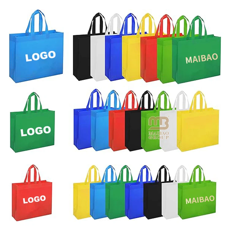 Печатная на заказ рекламная экологически чистая переработанная полипропиленовая ткань, супермаркет, магазины, продуктовая упаковка, многоразовая нетканая большая сумка