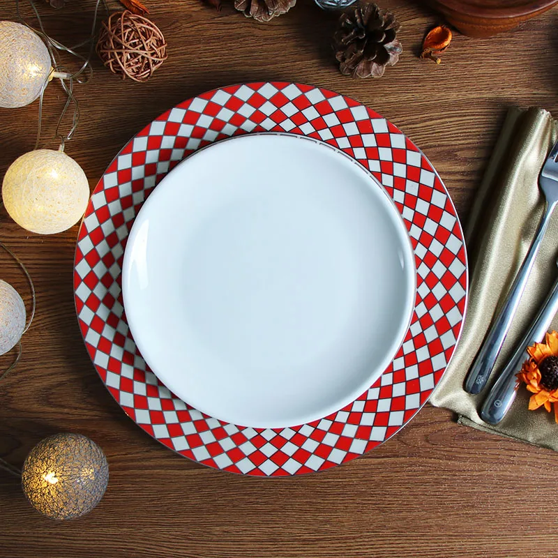 Декоративный рождественский сервиз для мероприятий, кейтеринг, керамическая тарелка для отеля, оптовая продажа, тарелки для свадьбы