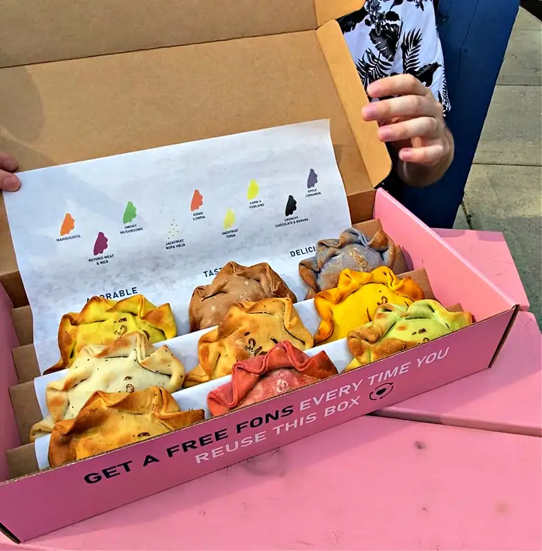 Оптовые дешевые крафтовые коробки для хлебобулочных изделий для общественного питания для эмпанадас Изготовленная на заказ картонная коробка для эмпанадас для доставки и выноса