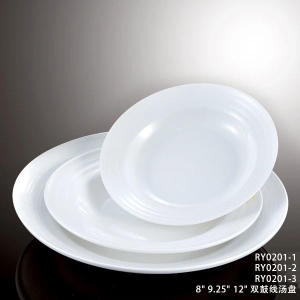 Оптовая торговля двойной линией серии фарфоровой керамической посуды белый обеденный сервиз для отеля