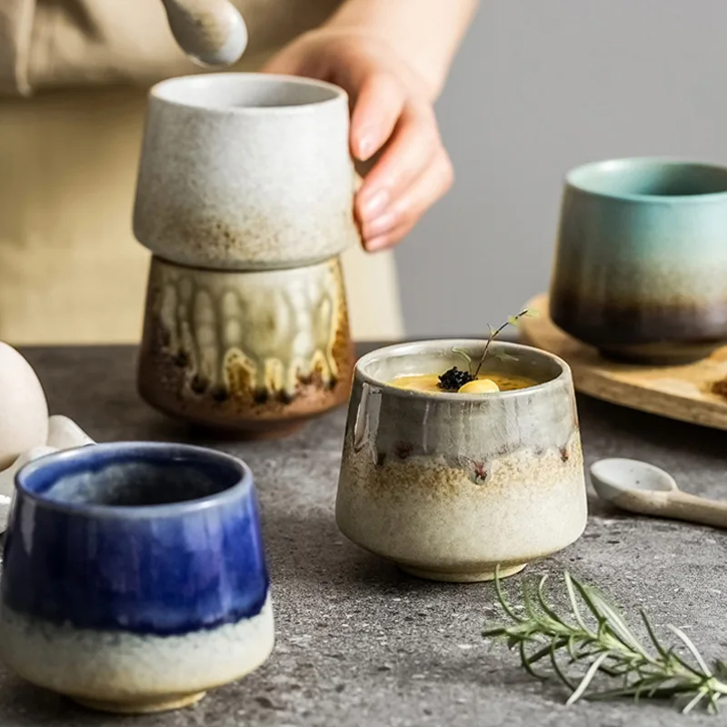 Vintage Customizable Coffee Cup Coarse Pottery Tea Cup Ceramic Coffee Mug