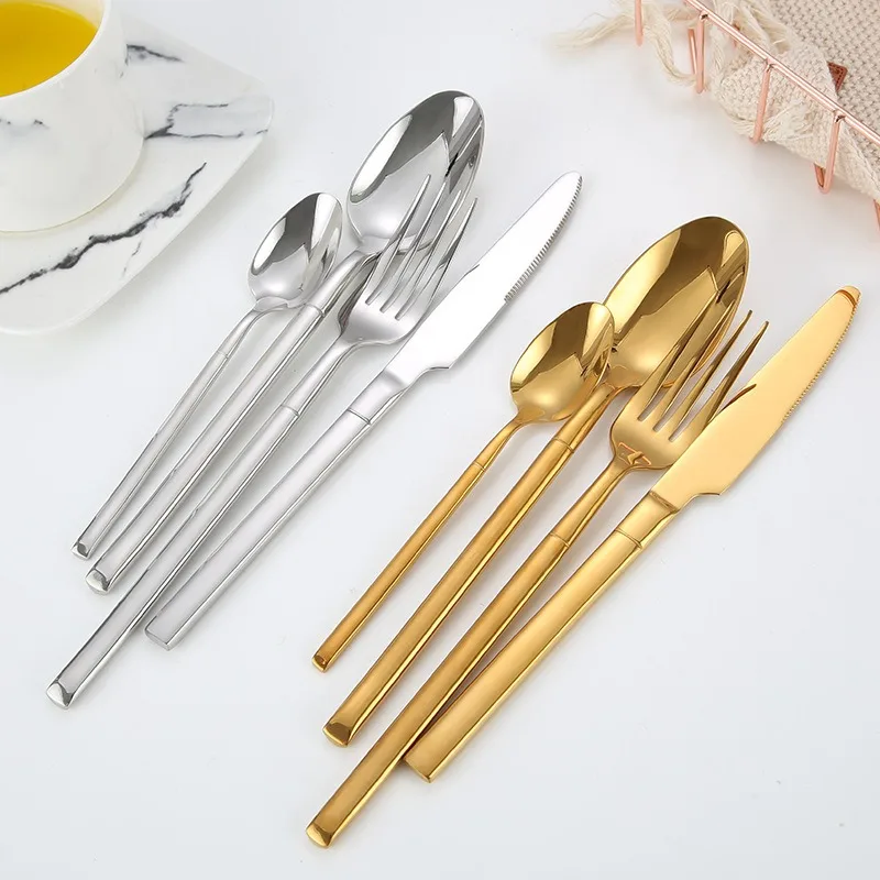 Эстетические столовые приборы, поставка отелей, роскошные свадебные вилки и ложки, набор вилок и ножей из нержавеющей стали