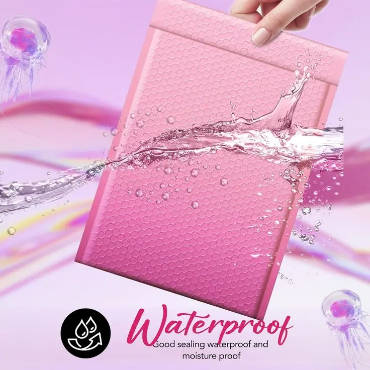 Пользовательский логотип Pink Air Padded Bubble Mailers Одежда доставка куриного пакета доставки косметики пузырьковые конверты рассылки почтовые сумки