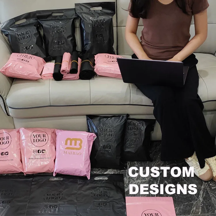Черные почтовые конверты с принтом на заказ, почтовая сумка, эко-розовый полиэтиленовый почтовый пакет для одежды 14,5 х 19, полиэтиленовый почтовый пакет на заказ 10 х 13