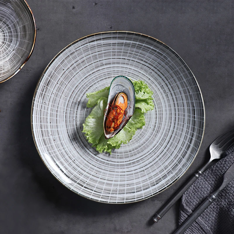 Посуда, новая горячая распродажа, круглая основная фарфоровая тарелка 25 см по индивидуальному заказу для ресторана, супер керамические тарелки