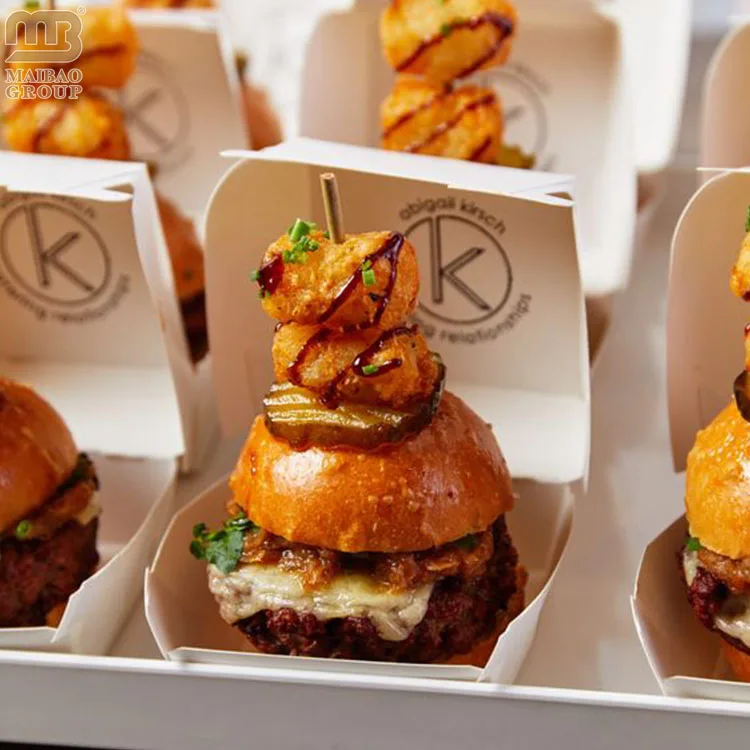 Бумажная коробка для сэндвича с логотипом для завтрака, хот-дог, жареная курица, ланч-бокс, картофель фри, гамбургер, бургер, упаковочная коробка для фаст-фуда